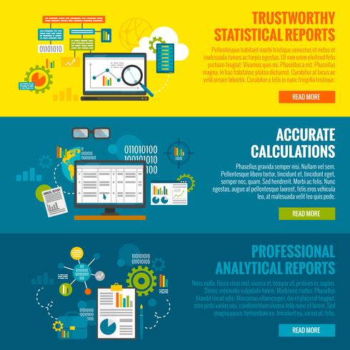 Data Analytics Banner Set vector