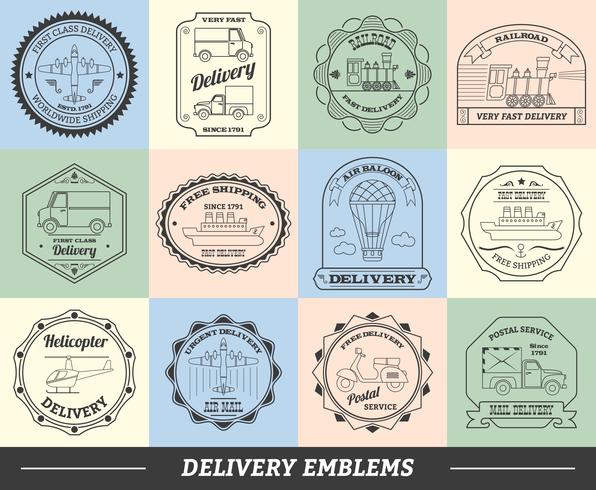 Delivery Emblems Set vector