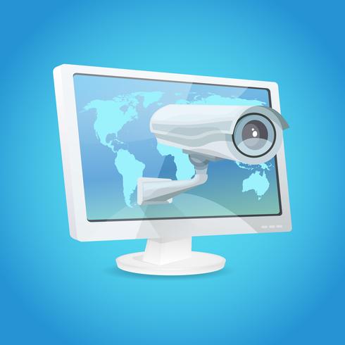 Surveillance Camera And Monitor vector