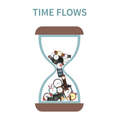 Time Flows Concept vector