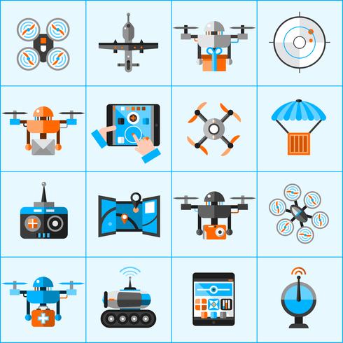 Drone Icons Set vector