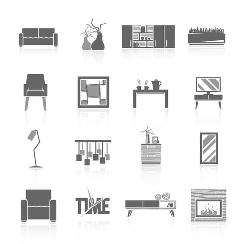 Living Room Icons Set vector