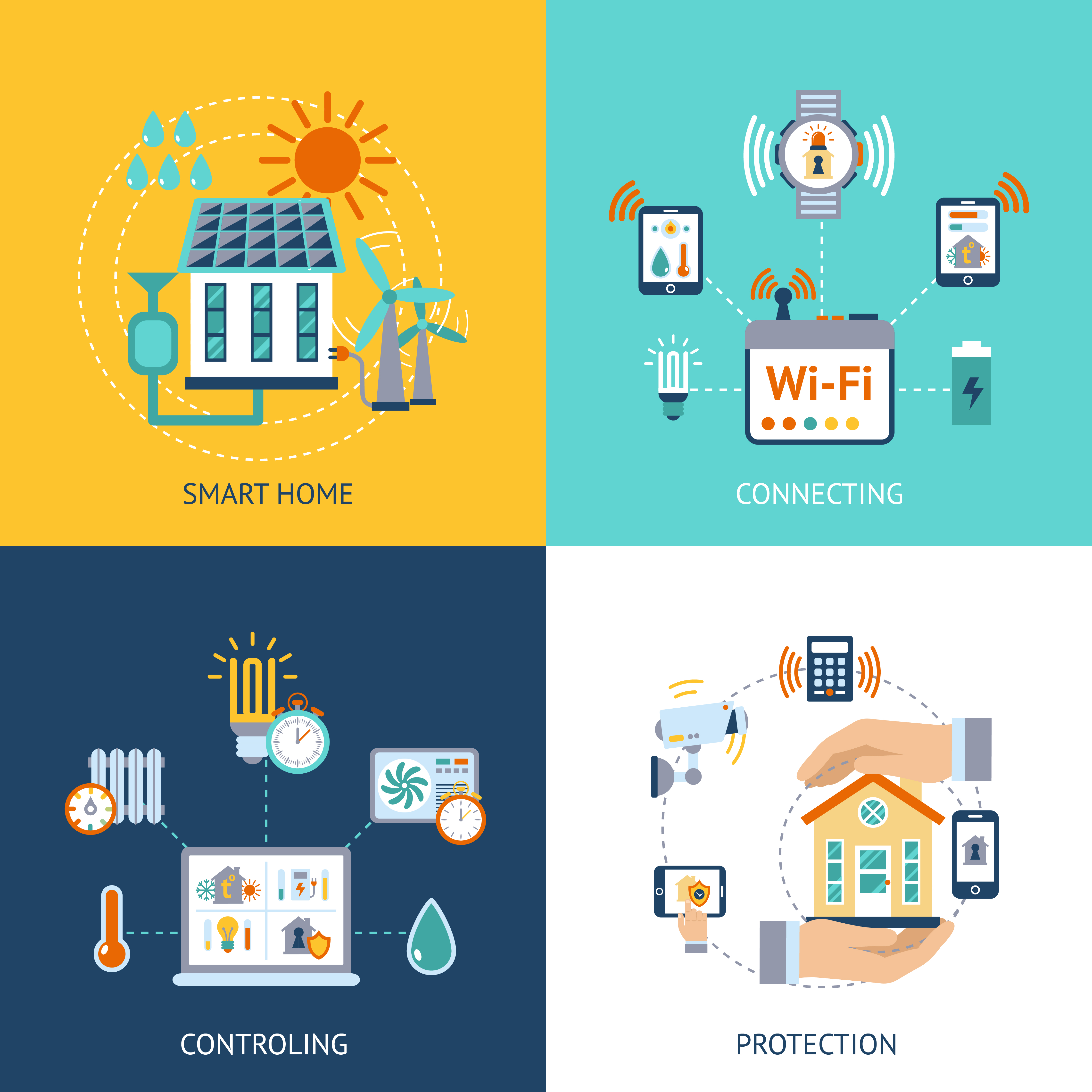 Smart house design concept flat 462995 Vector Art at Vecteezy