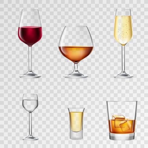 Bebidas alcoholicas transparentes vector