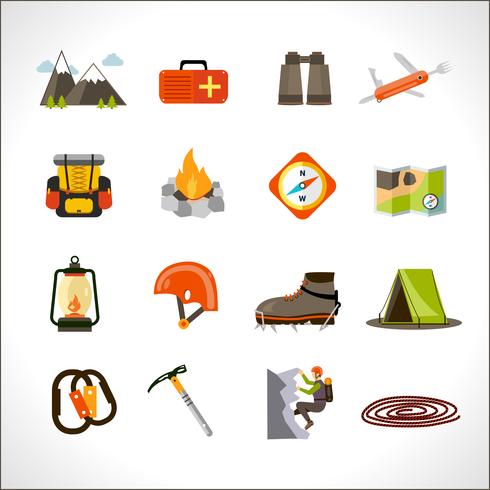 Climbing Icons Set vector