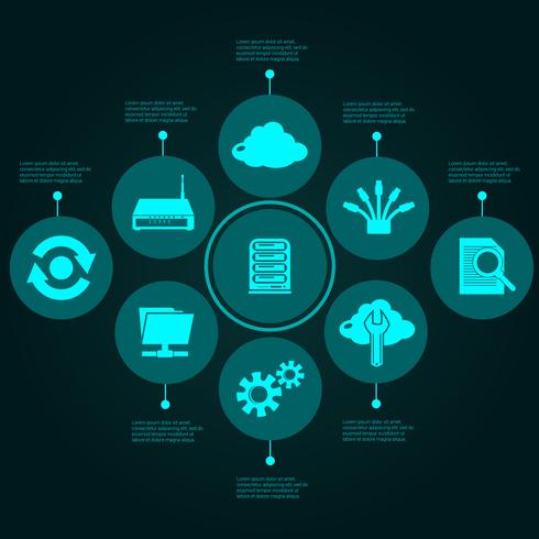 Network Infographics Set vector