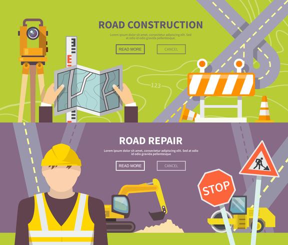 Road Worker Banner vector