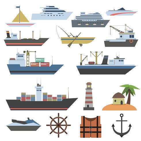 Ship Flat Icon vector