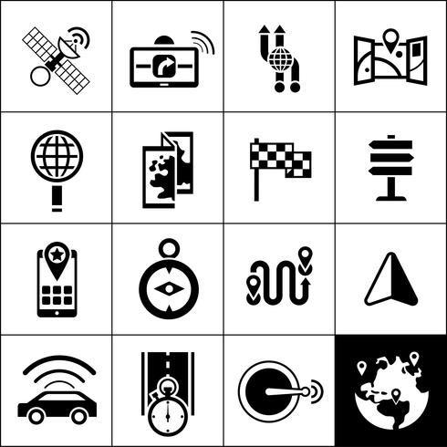 Iconos de navegación negro vector