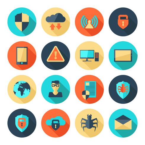 Iconos de seguridad de red vector