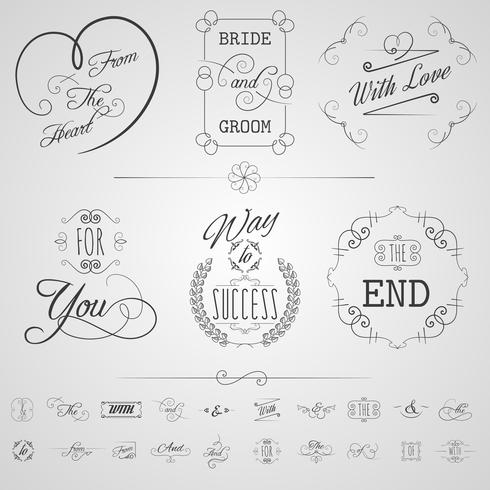 Calligraphy Elements Set vector