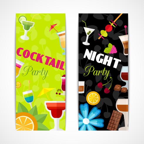 Cocktails banner vertical vector