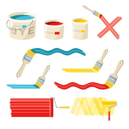 Roller And Paint Brushes vector