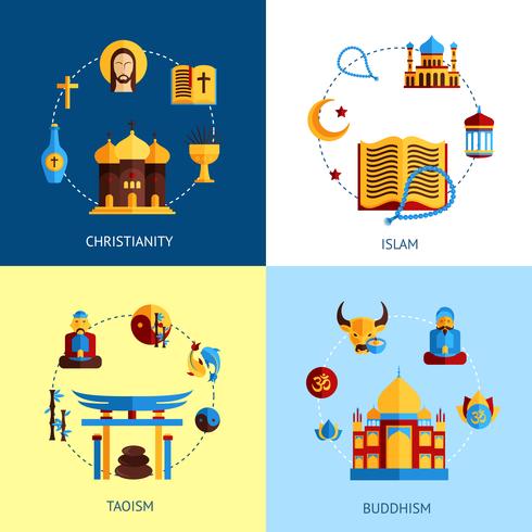 Religion Design Concept Set vector