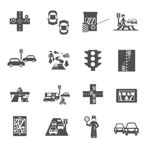 Conjunto de iconos de tráfico vector