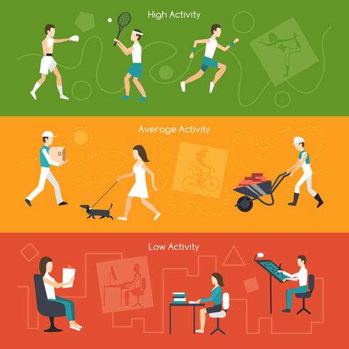 Physical Activity Banners vector