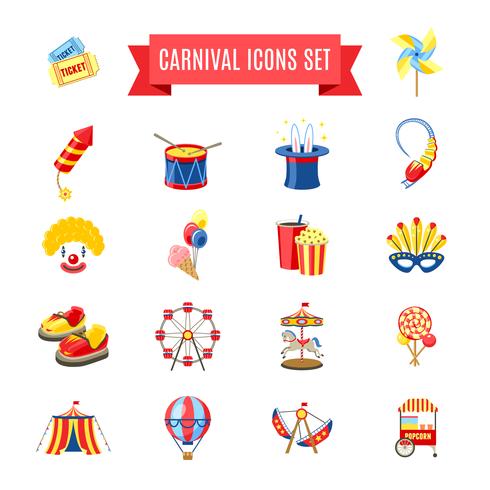 Carnival Icons Set vector