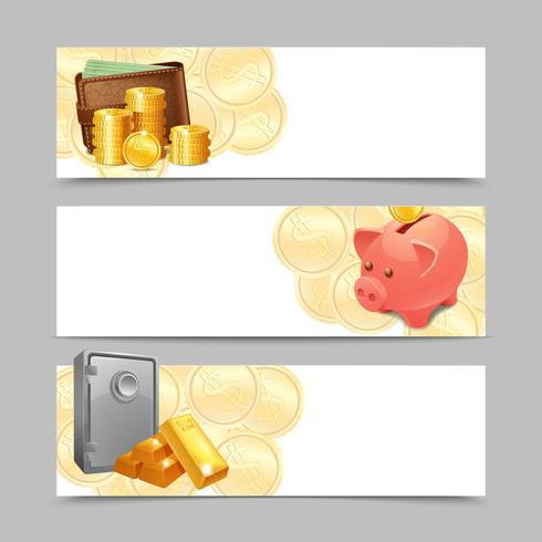 Conjunto de banners financieros vector