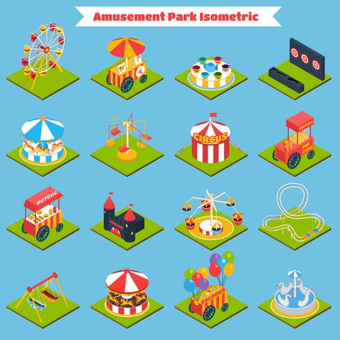 Amusement Park Isometric vector