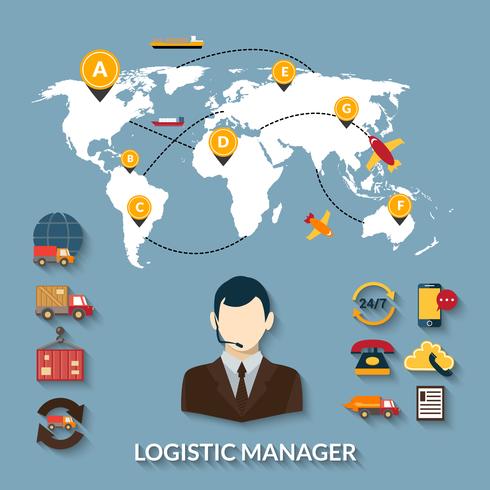 Logistic Manager Infographics vector