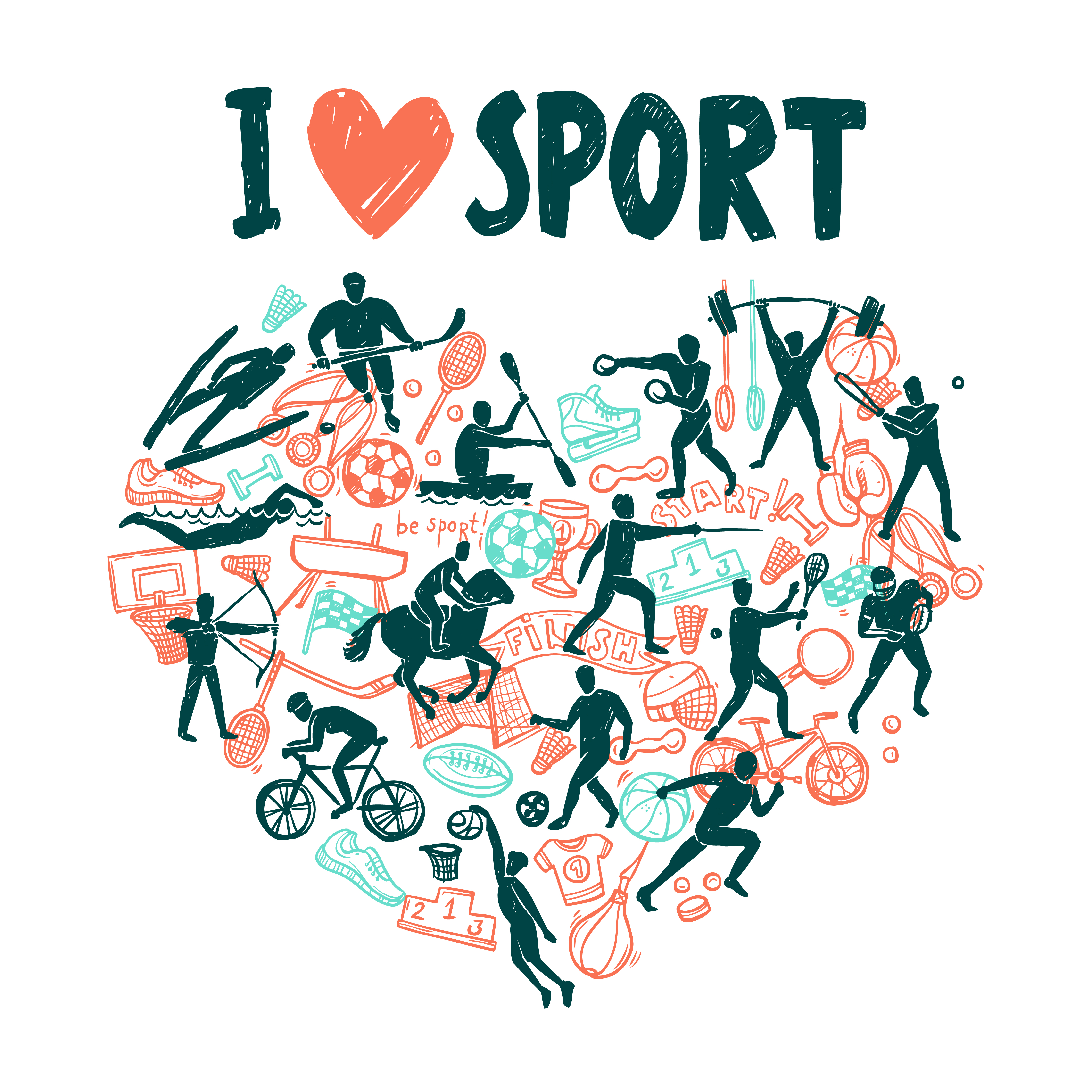 Love Sport Concept 463254 Vector Art at Vecteezy