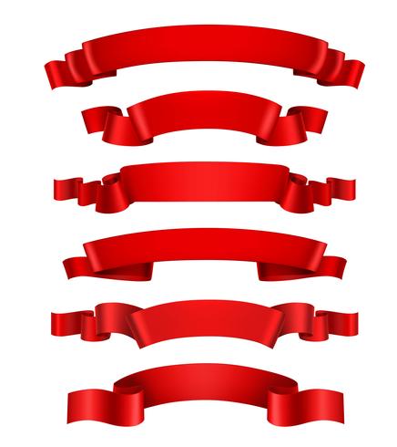 Realistic Red Ribbons vector