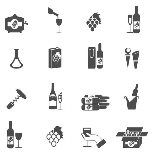 Wine Icon Set vector