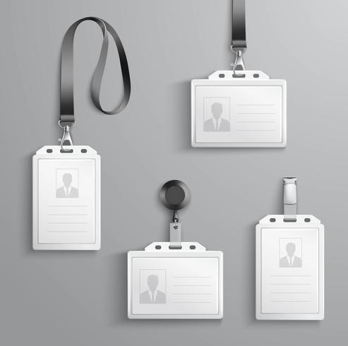 Conjunto de tarjetas de identificación vector