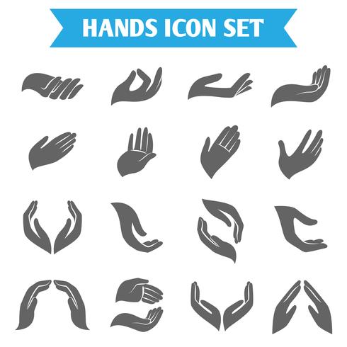 Hand hold protect icons vector