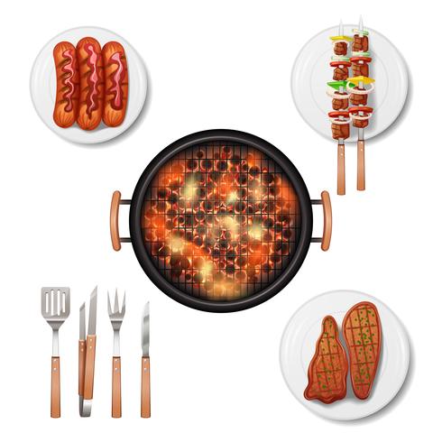 Bbq Grill Set vector