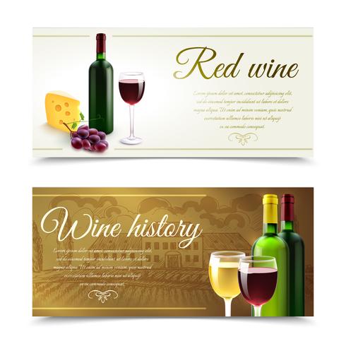 Banners De Vino Con Queso vector