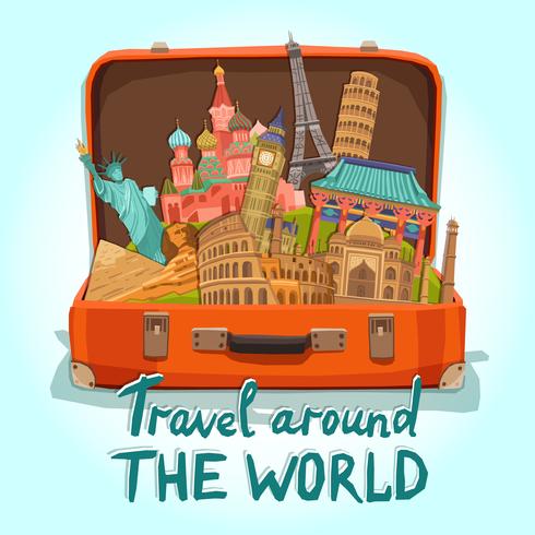 Tourist Suitcase Illustration vector