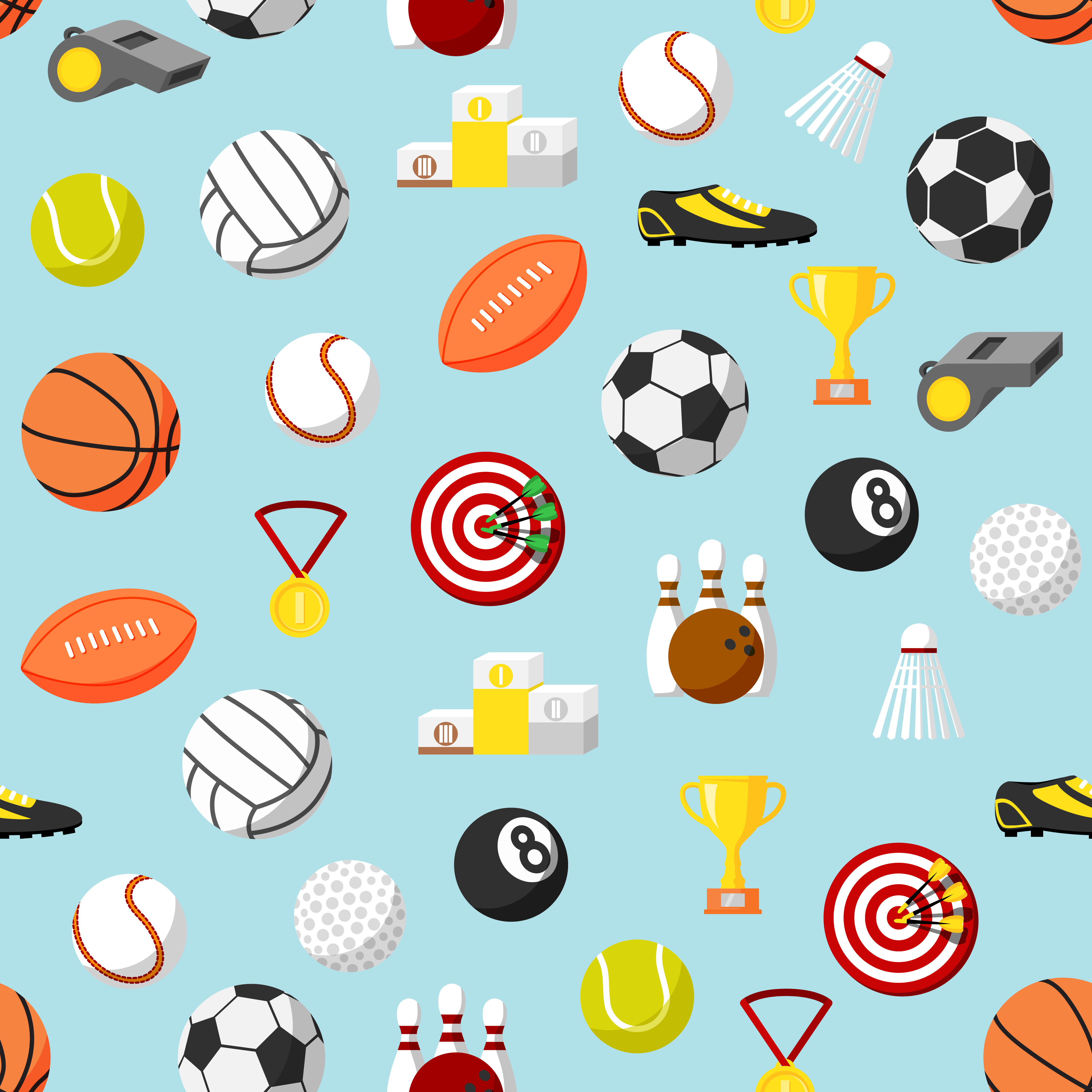 Seamless sports pattern background 463336 Vector Art at Vecteezy