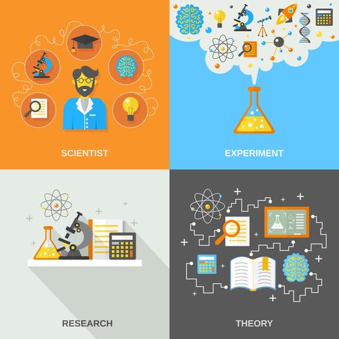 Ciencia e investigación plana vector