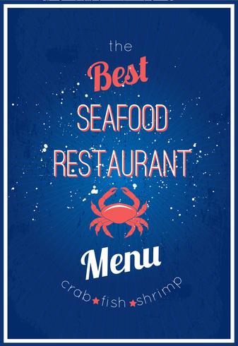 Seafood restaurant menu vector