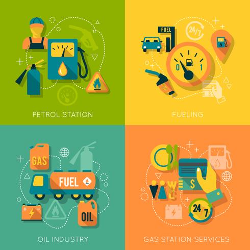 Set of gasoline station composition vector