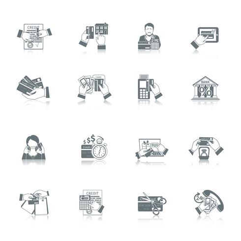 Credit Life Icon Set vector