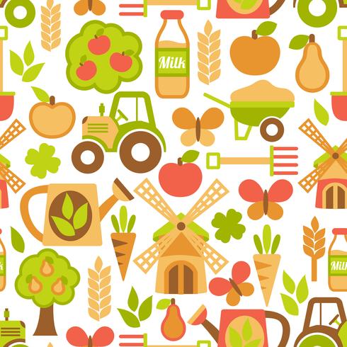 Agriculture seamless pattern vector