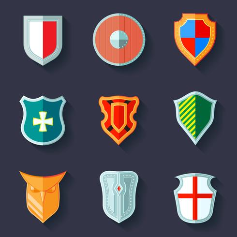 Shield icon flat vector