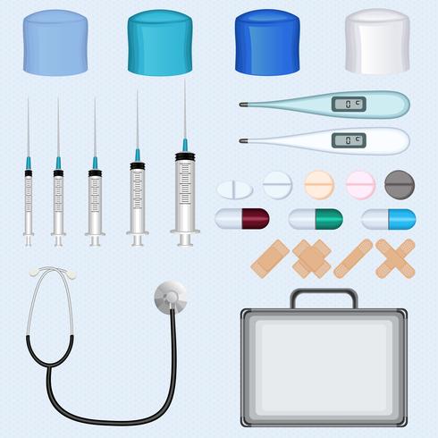 Doctor Medical Accessories Set vector