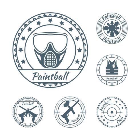 Paintball symbols set vector