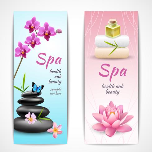 Banners verticales de spa vector