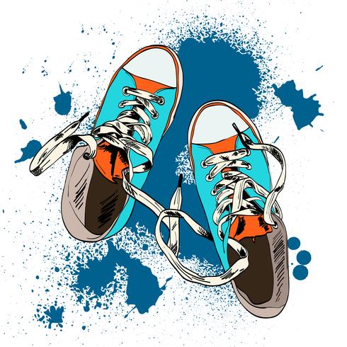 Gumshoes sketch grunge vector