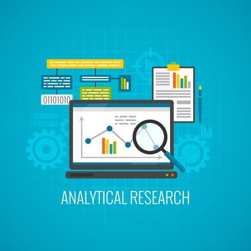 Icono de investigación analítica y de datos. vector