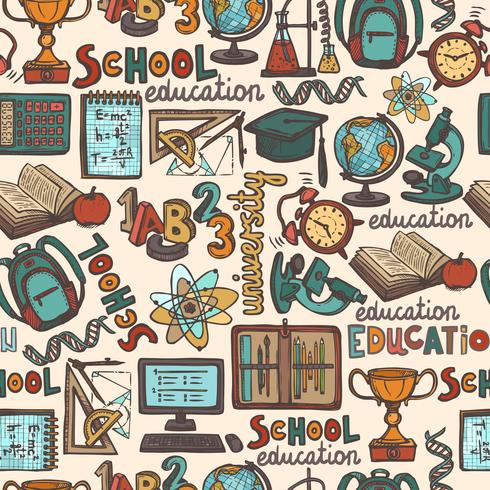 School education seamless pattern vector