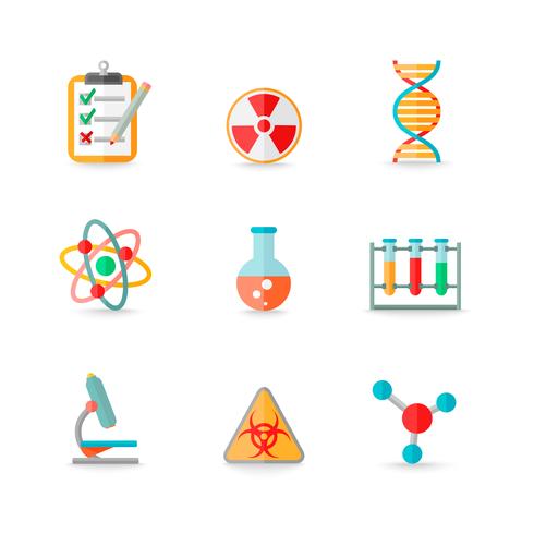 Conjunto de iconos de química vector