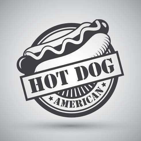 Hot dog emblem vector