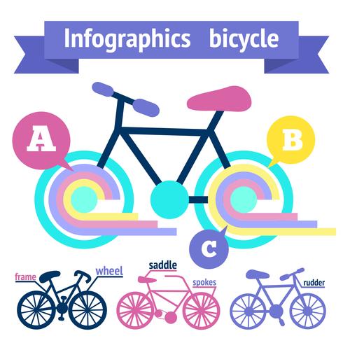 Elementos de infografía bicicleta vector