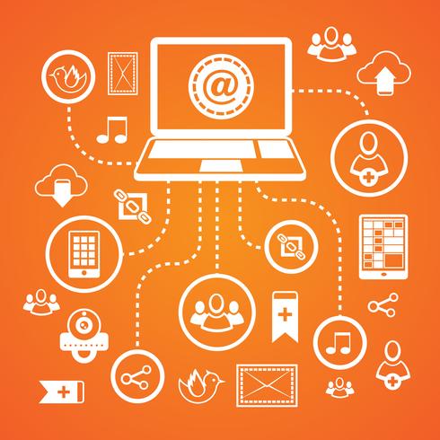 Social network concept vector