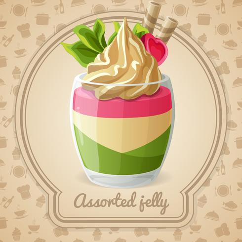 Assorted jelly badge vector